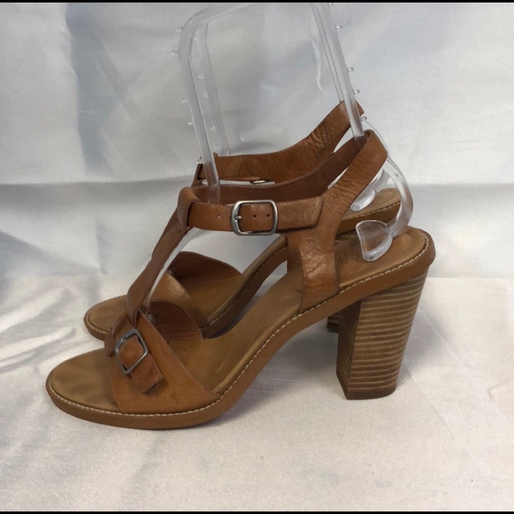 Madewell heels stacked leather